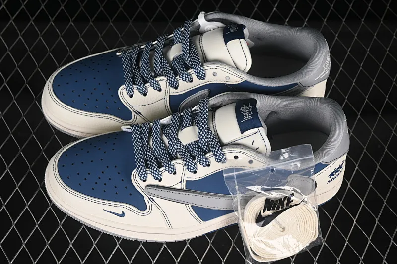 All categories Air Jordan Jordan series basketball shoes Air Jordan 1 Low High-end customized low-top sneakers Travis Scott x Fragment Design x Air Jordan 1 Low OG SP AJ1 Stussi co-branded double gray hook low-top cultural casual sneakers ZH2598-245